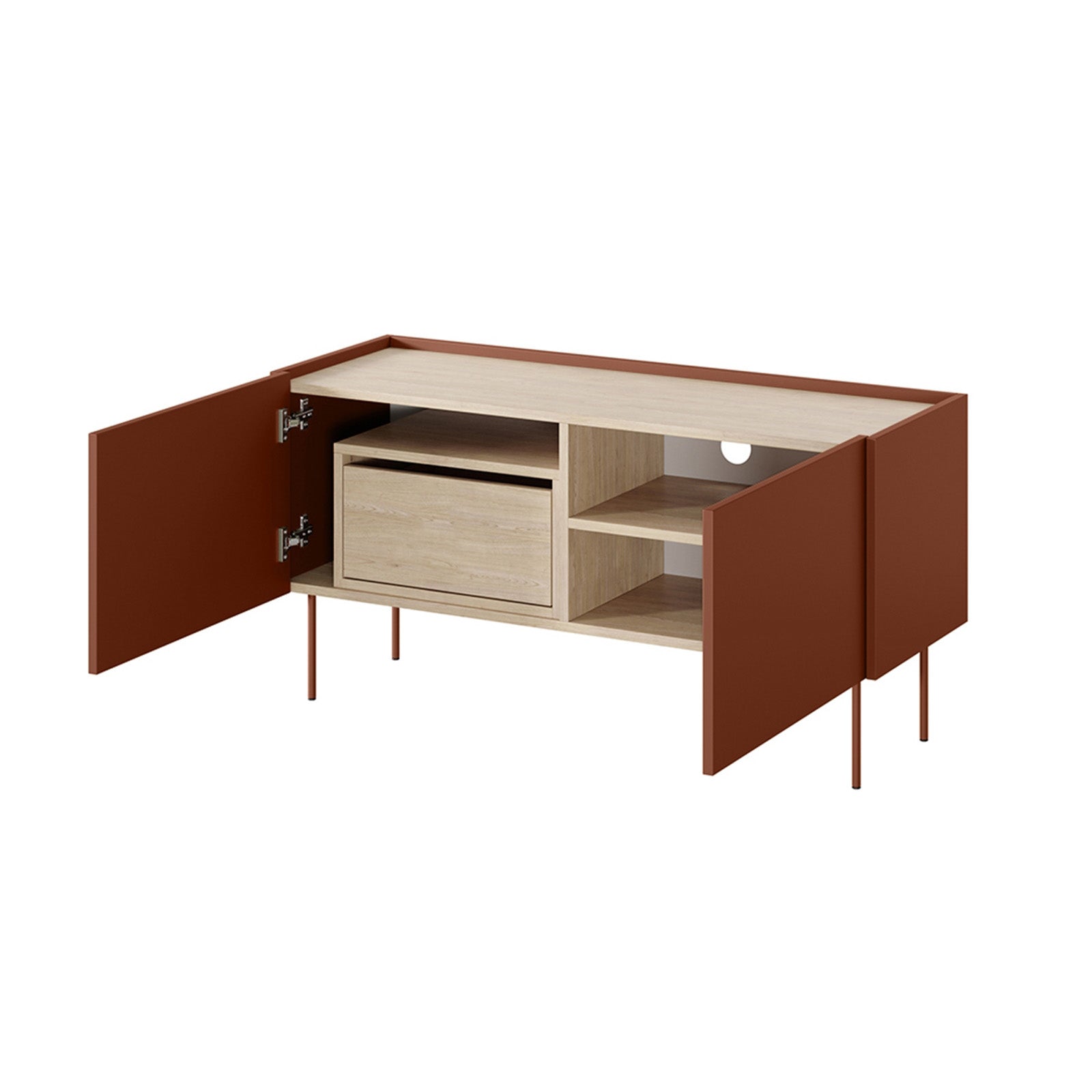 Kommode Desin 120cm, 2 Türen und 1 Schublade, Material: MDF
