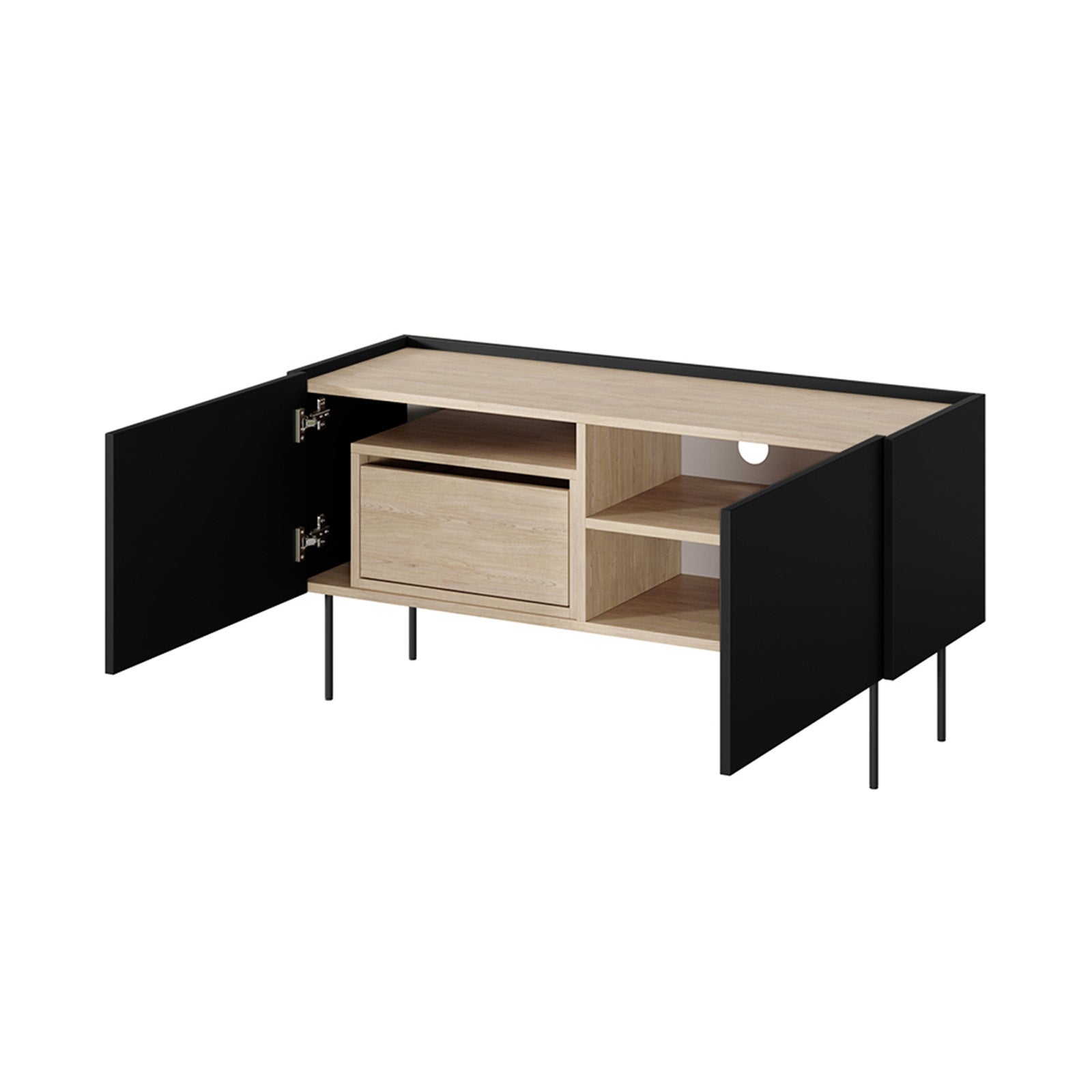 Kommode Desin 120cm, 2 Türen und 1 Schublade, Material: MDF