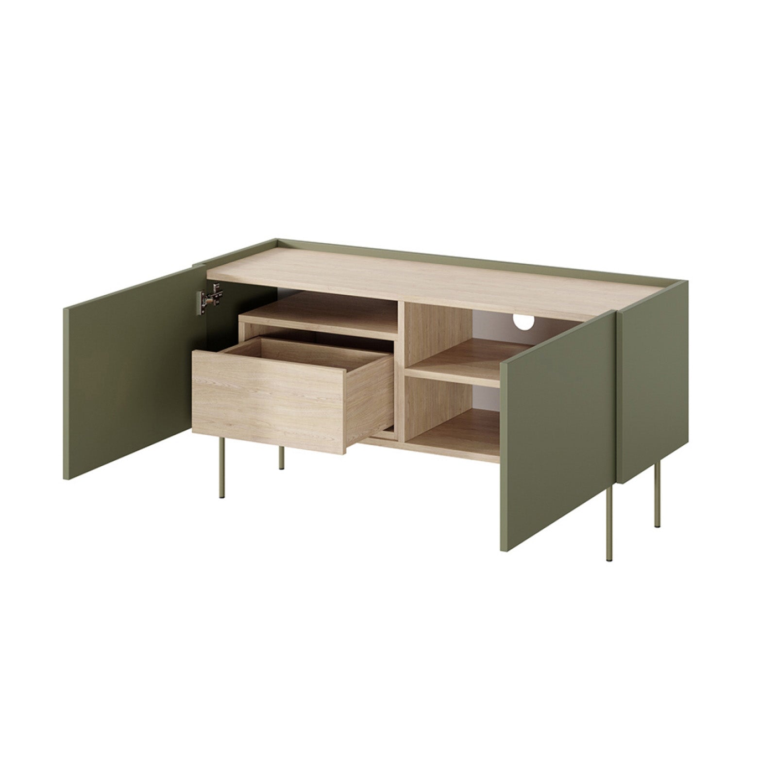Kommode Desin 120cm, 2 Türen und 1 Schublade, Material: MDF
