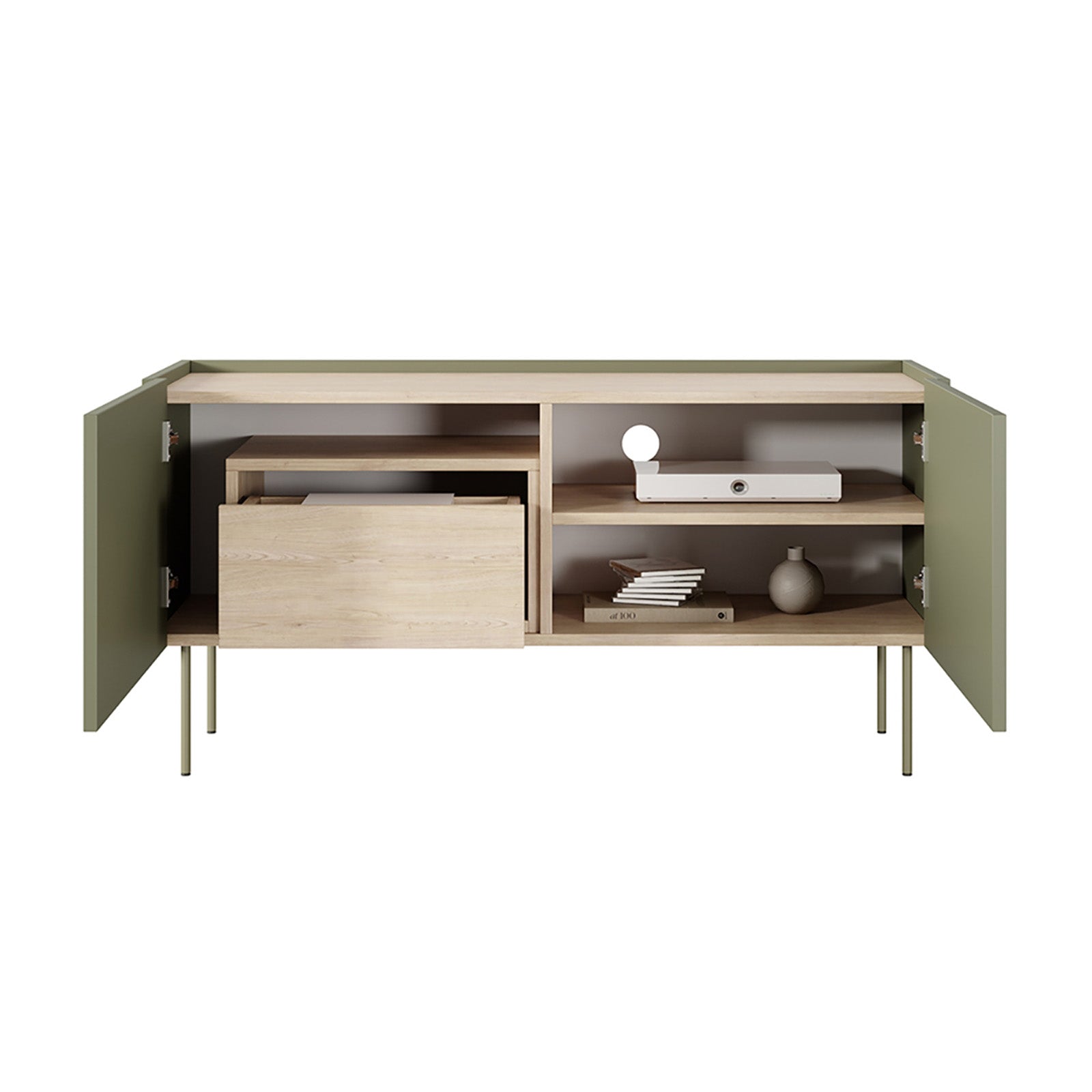 Kommode Desin 120cm, 2 Türen und 1 Schublade, Material: MDF
