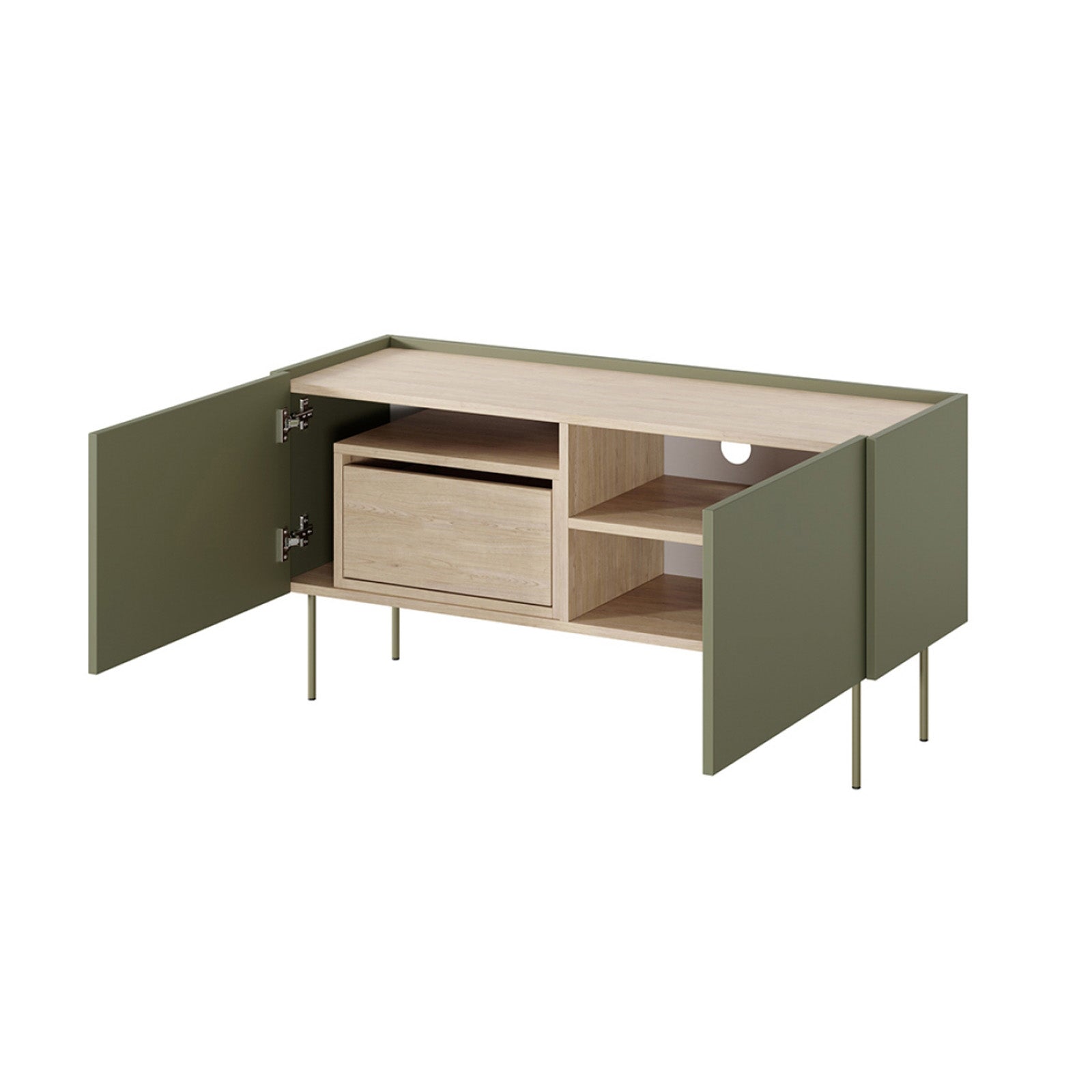 Kommode Desin 120cm, 2 Türen und 1 Schublade, Material: MDF
