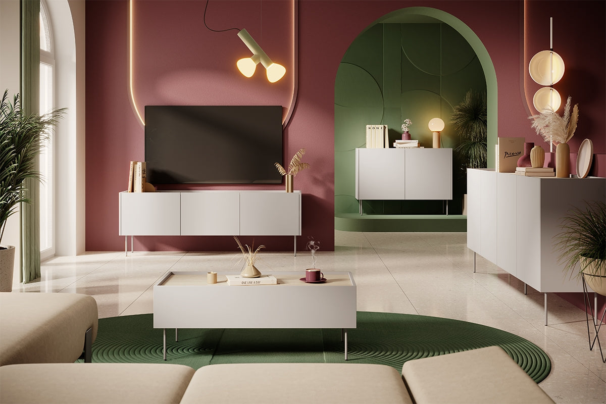 Kommode Desin 170cm, 3 Türen, Material: MDF