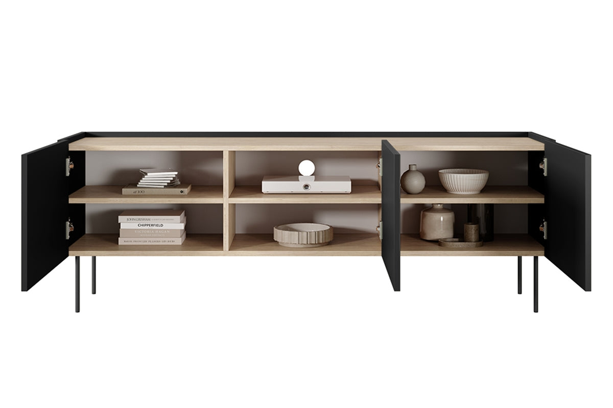 Kommode Desin 170cm, 3 Türen, Material: MDF