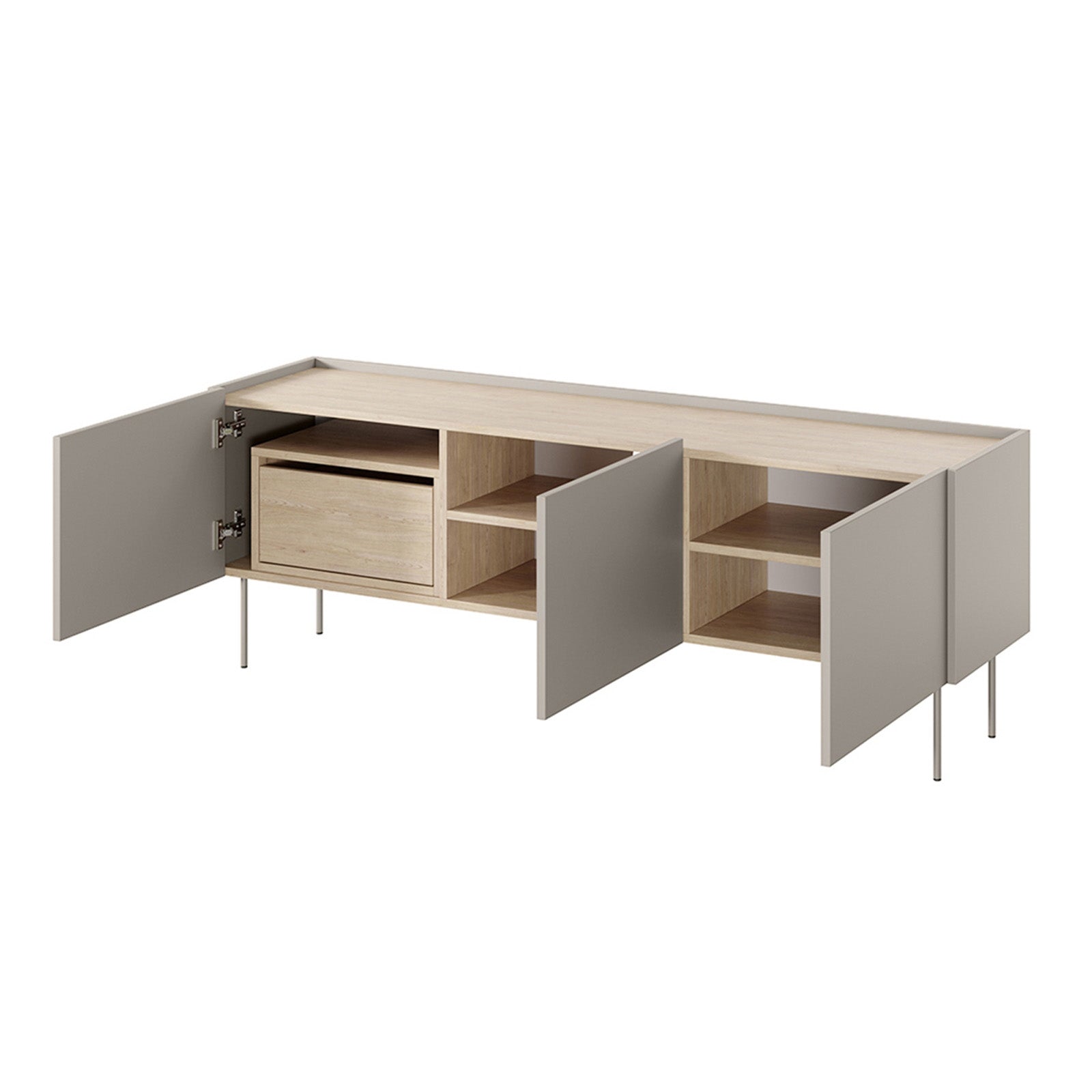 Kommode Desin 170cm, 3 Türen und 1 Schublade, Material: MDF