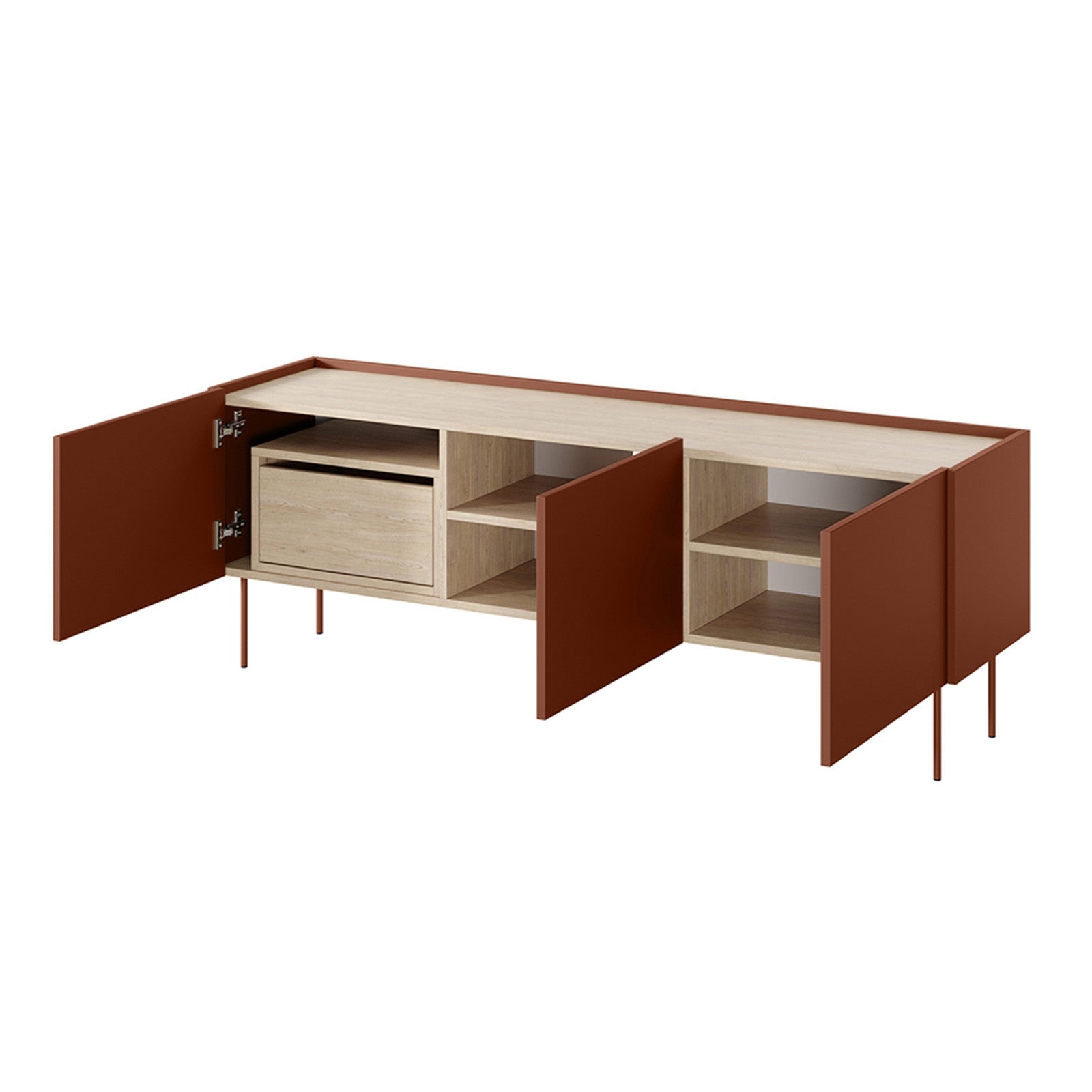 Kommode Desin 170cm, 3 Türen und 1 Schublade, Material: MDF