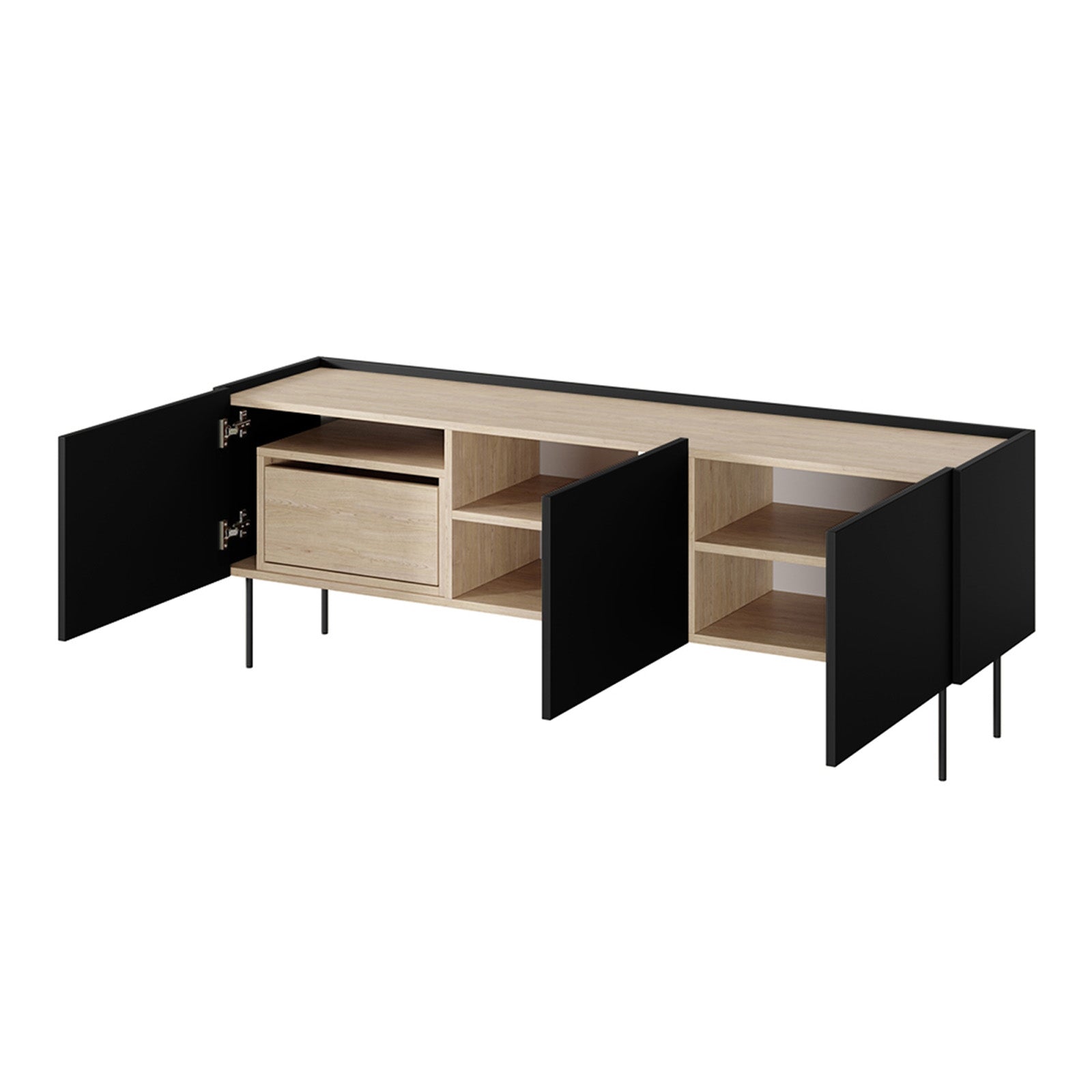 Kommode Desin 170cm, 3 Türen und 1 Schublade, Material: MDF