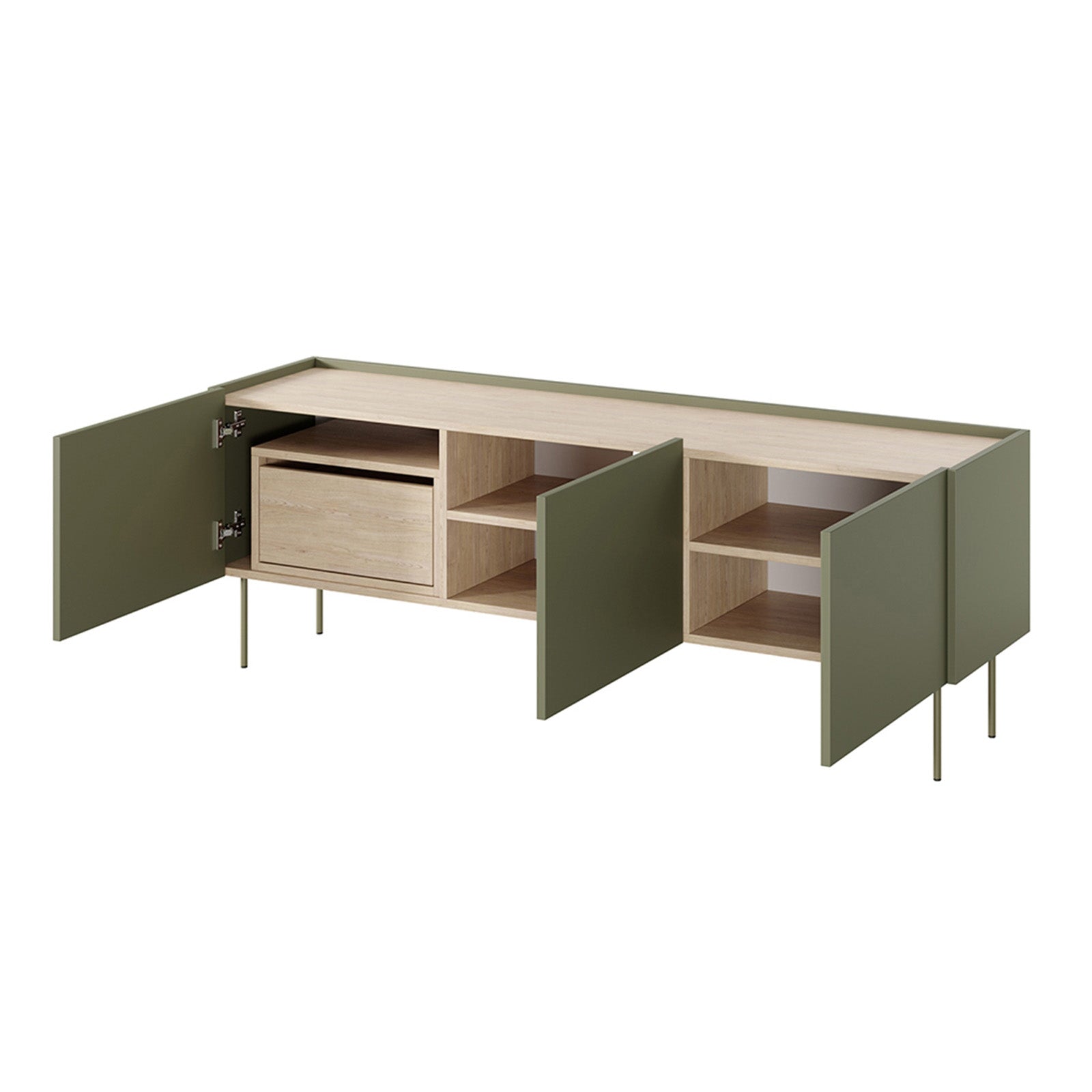 Kommode Desin 170cm, 3 Türen und 1 Schublade, Material: MDF