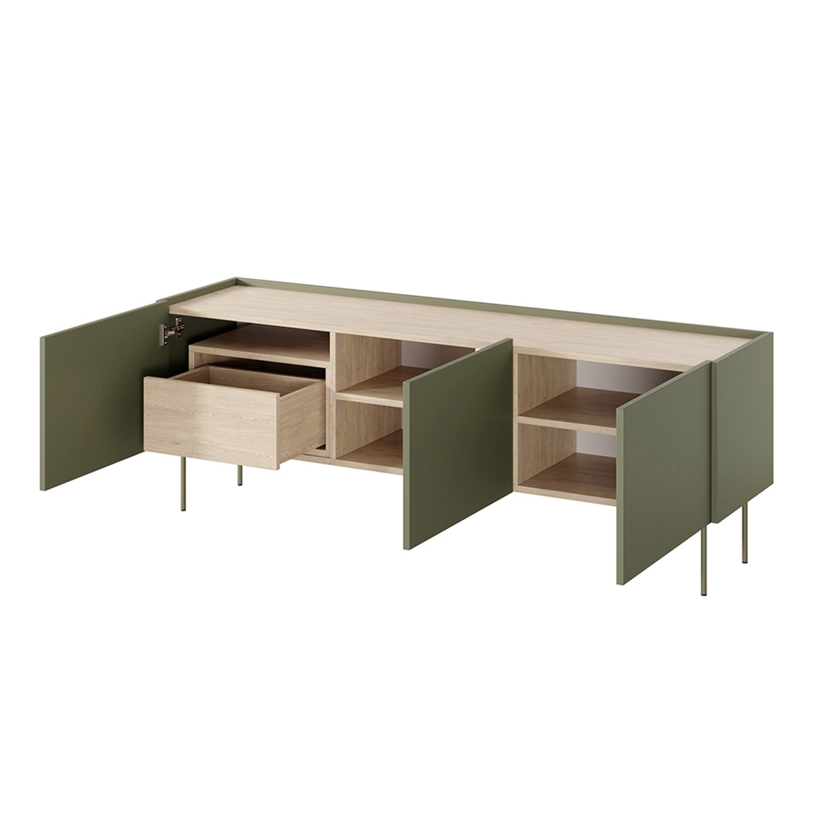 Kommode Desin 170cm, 3 Türen und 1 Schublade, Material: MDF