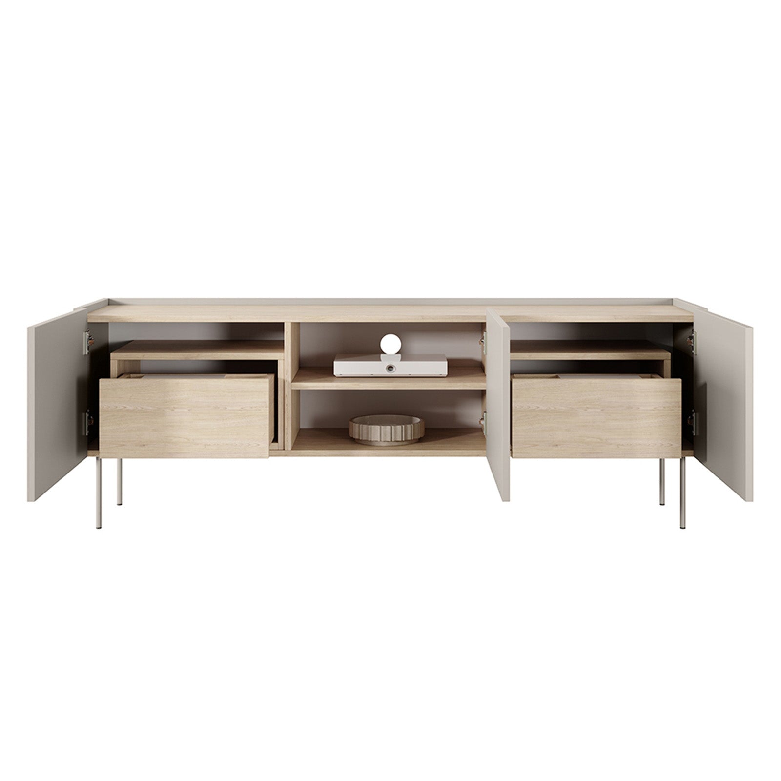 Kommode Desin 170cm, 3 Türen und 2 Schubladen, Material: MDF 