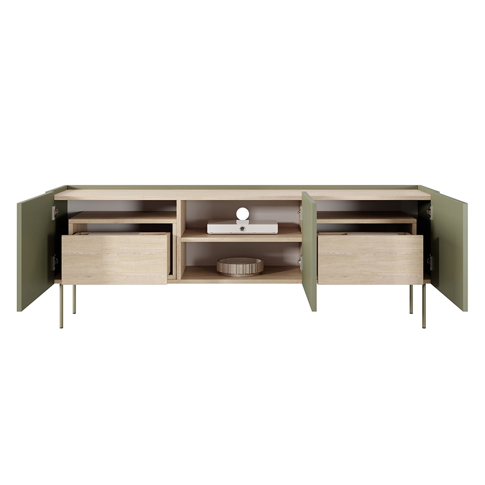 Kommode Desin 170cm, 3 Türen und 2 Schubladen, Material: MDF 