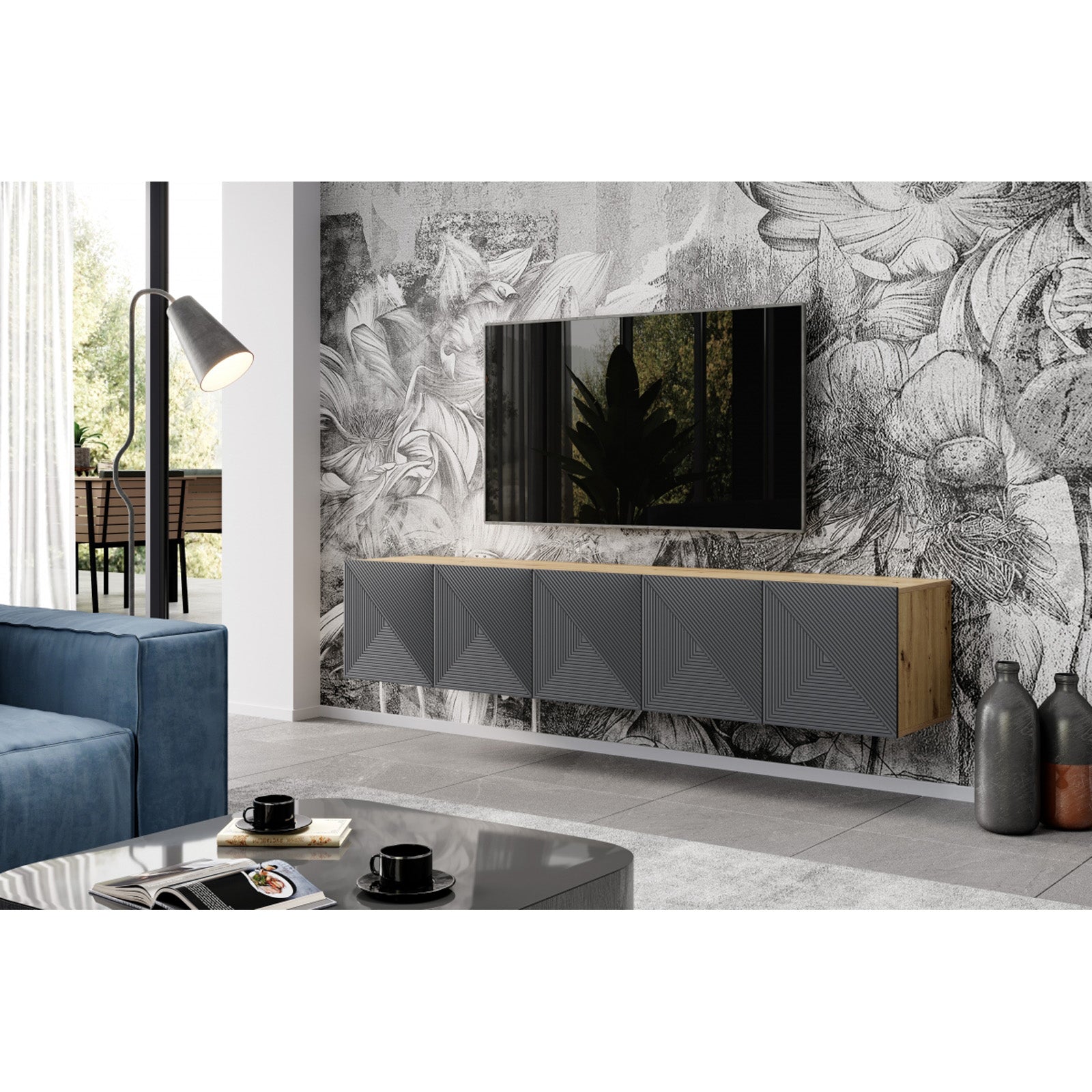 Kommode Asha 200cm, Material: Eiche