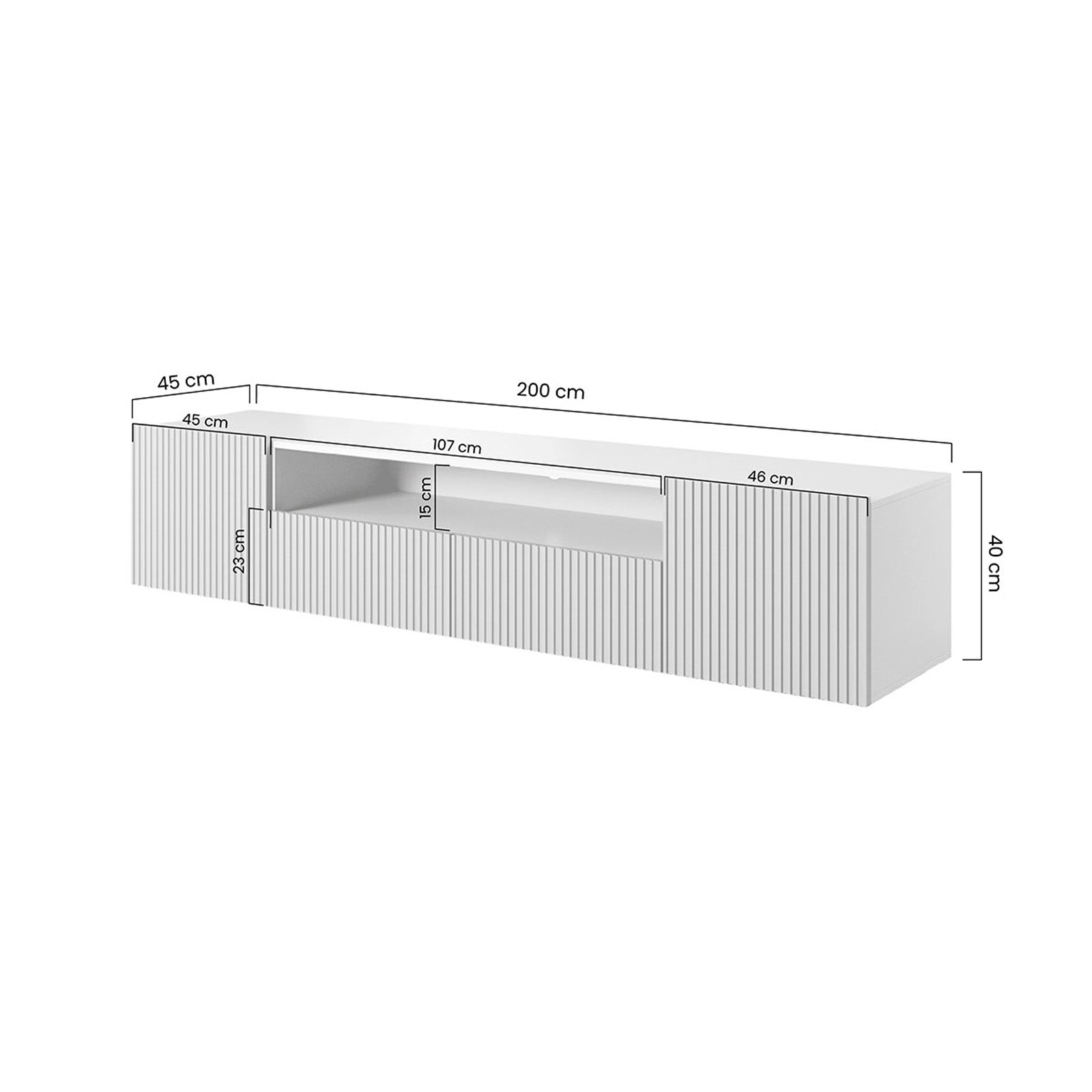 Kommode Nicole 200cm, Material: MDF