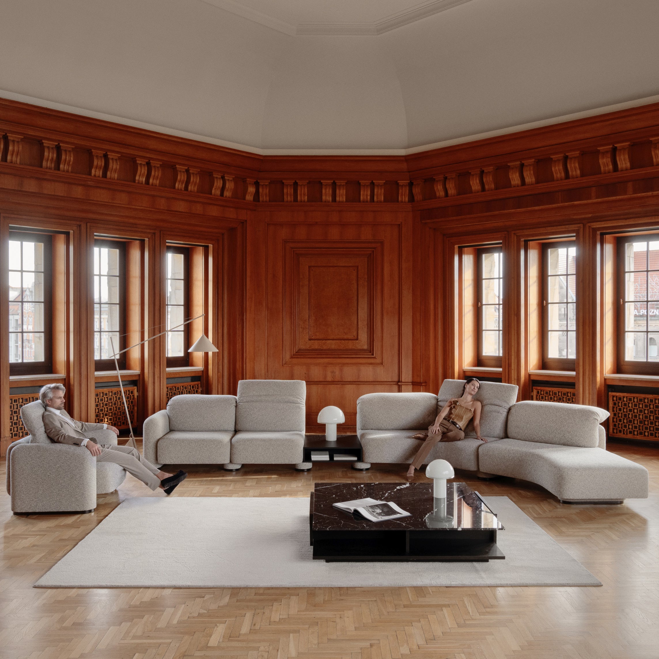 Modulare Garnitur La Roche, Material: Auswahl möglich