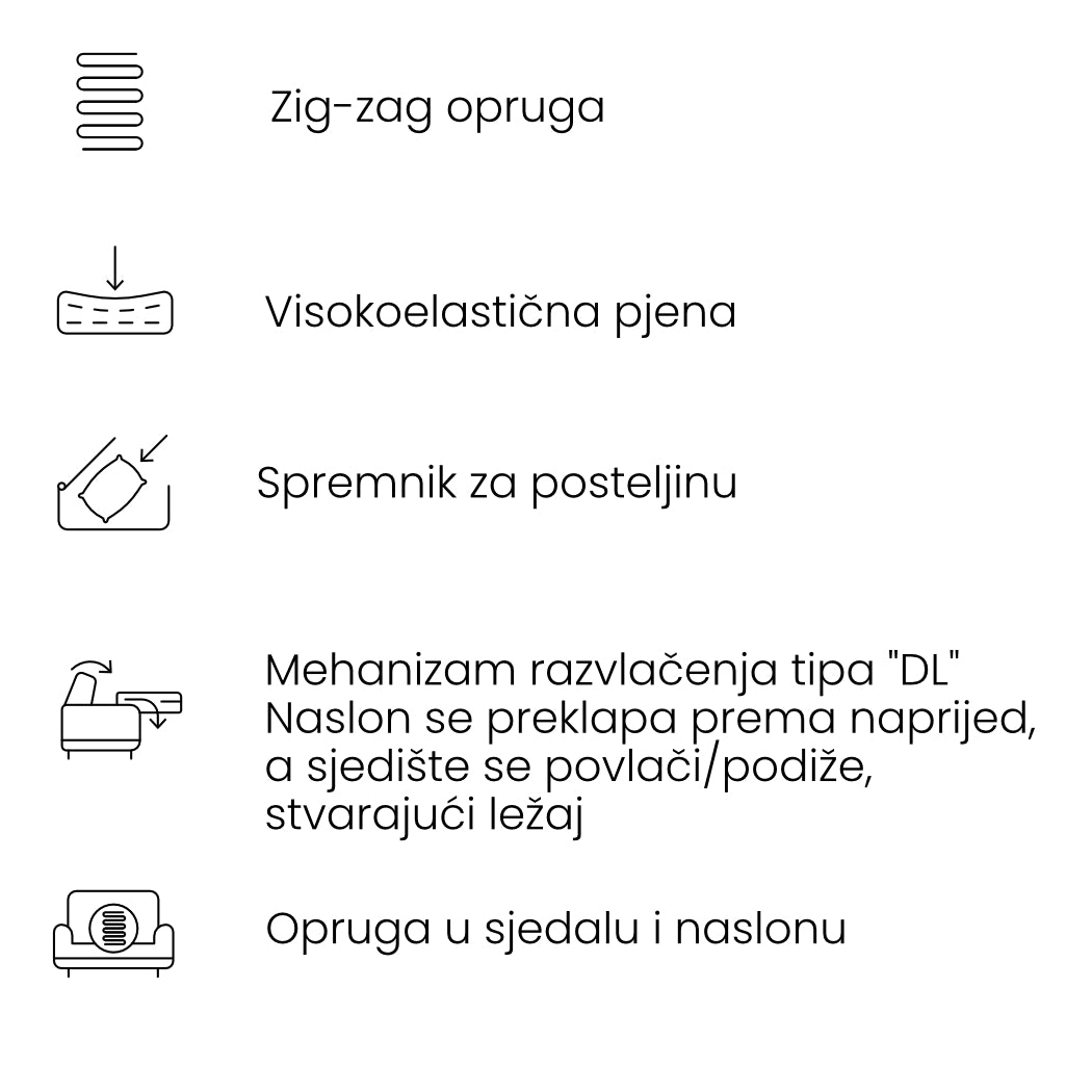 Sofa Velma 231x99cm, Material: Auswahl möglich