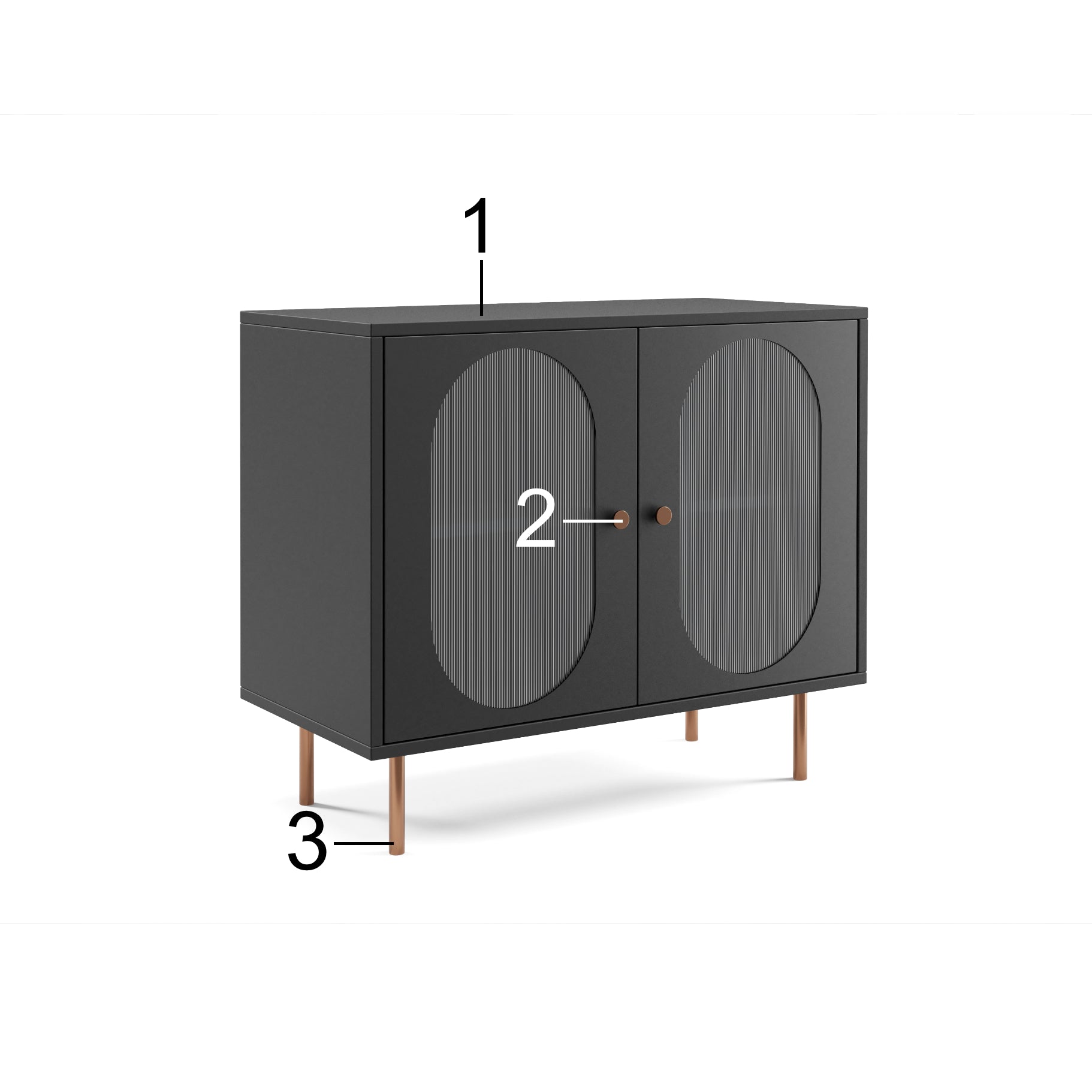 Kommode Velvet 110x42cm, Material: Laminierte Platte