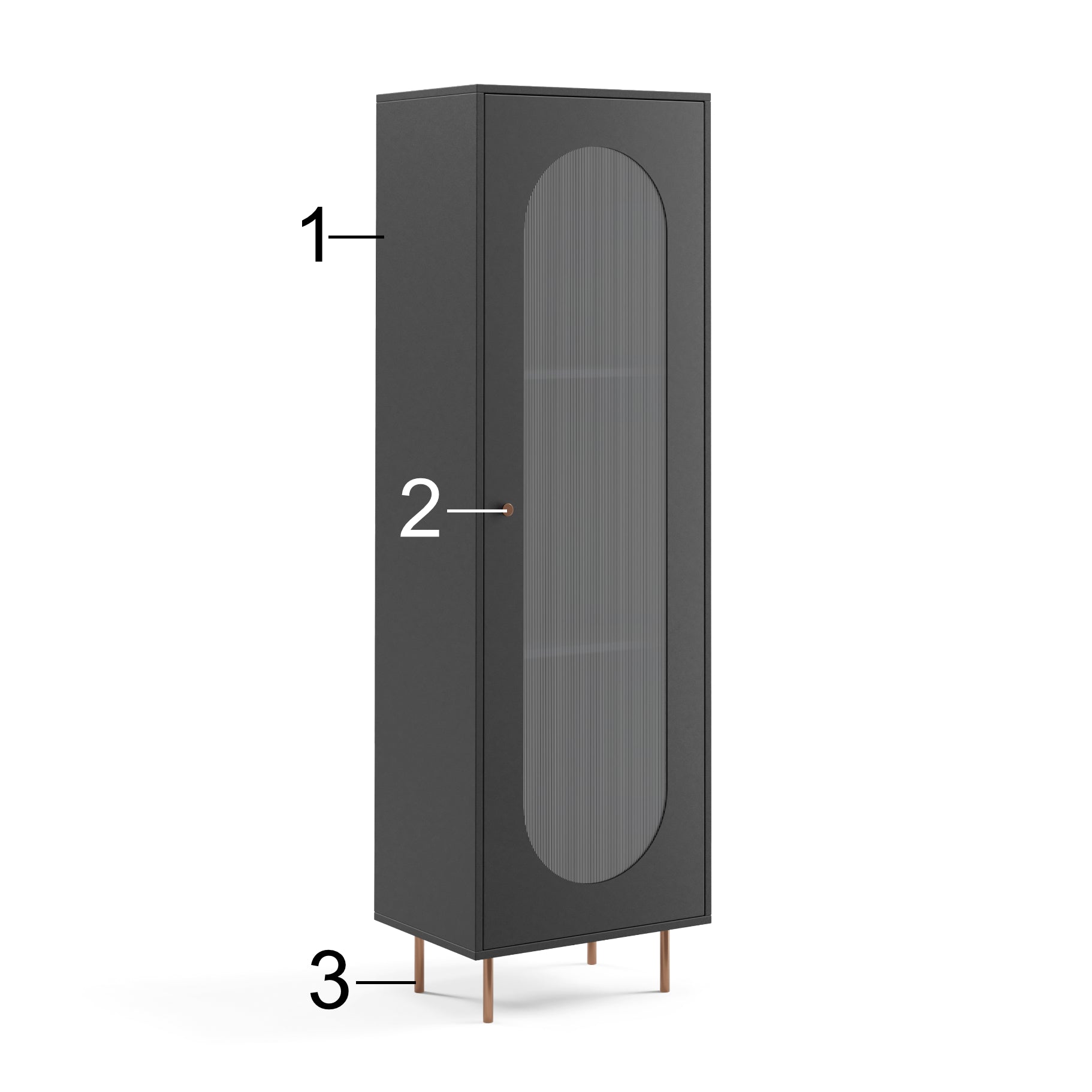 Vitrine Velvet 200x60cm, Material: Laminierte Platte