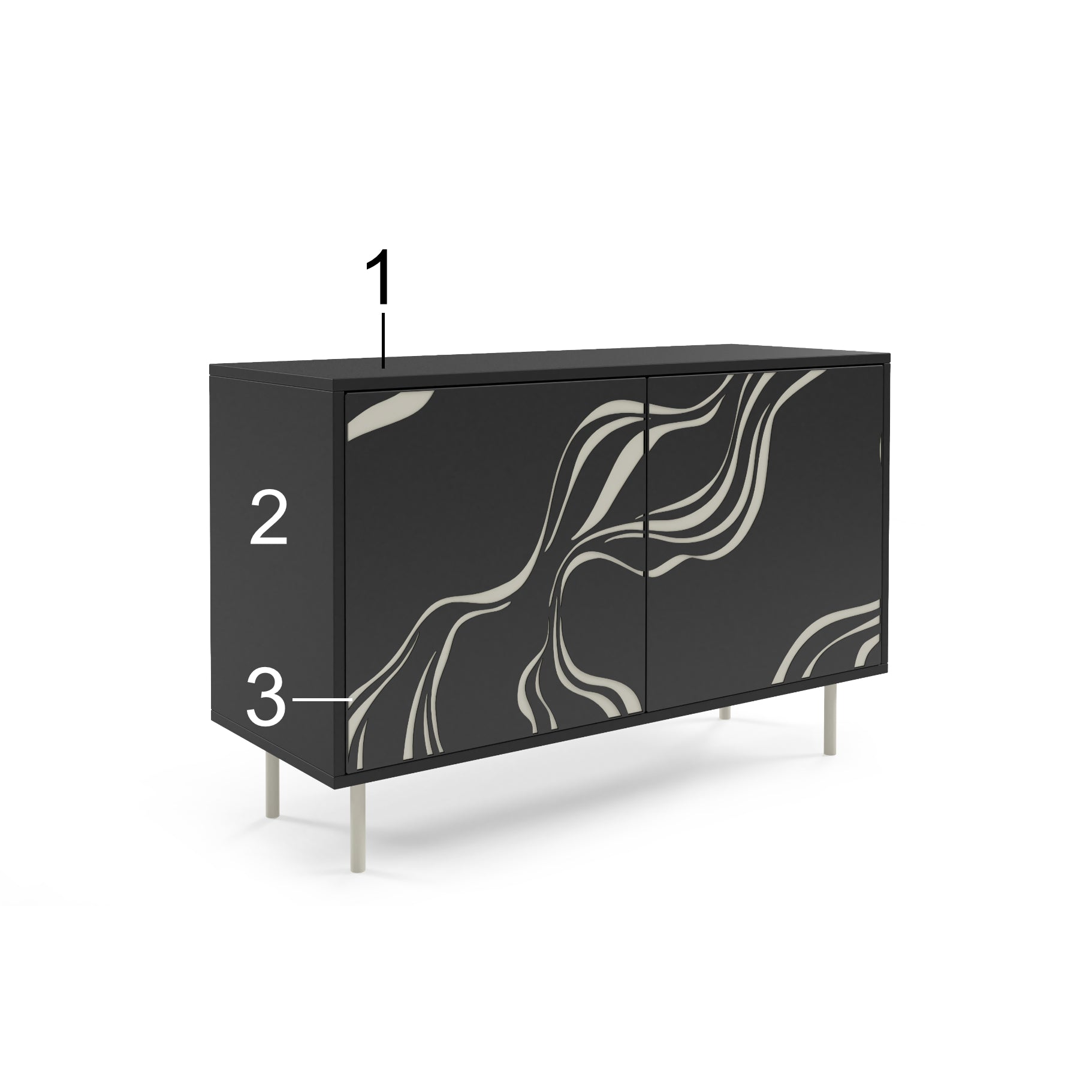 Kommode Vintro 110x42cm, Material: Laminierte Platte