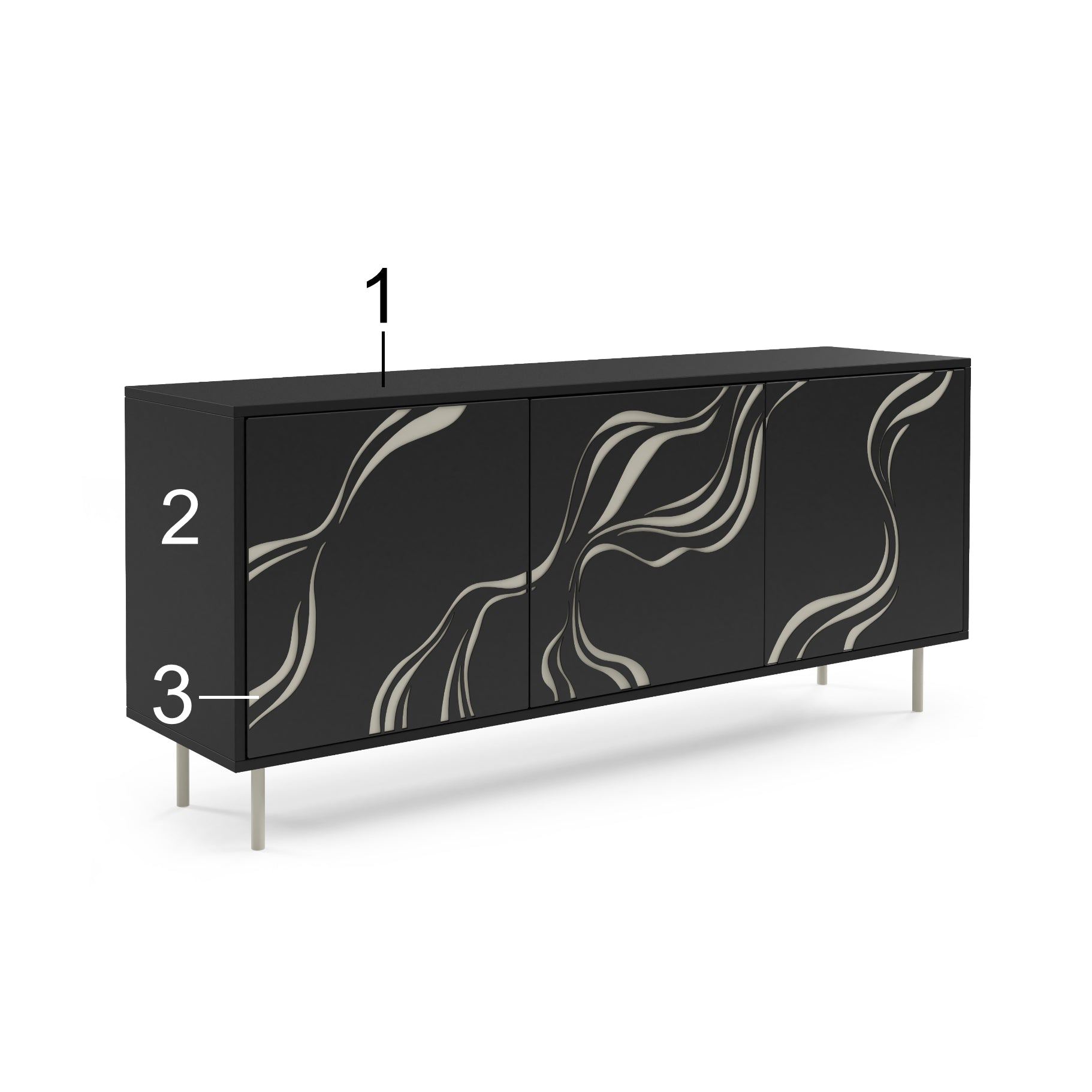 Kommode Vintro 164,5x42cm, Material: Laminierte Platte