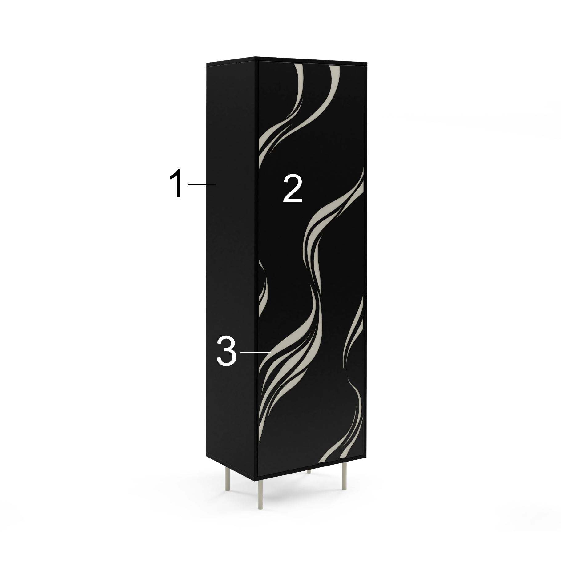 Vitrine Vintro 200x60cm, Material: Laminierte Platte